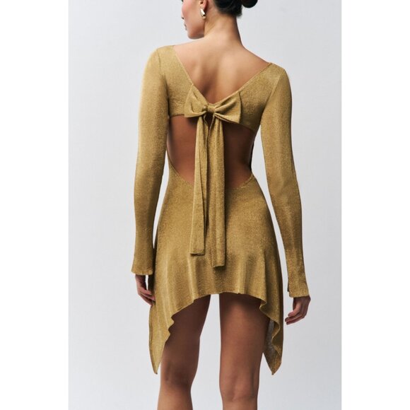 GUIZIO Rose Dress in Gold - Picture 3 of 5